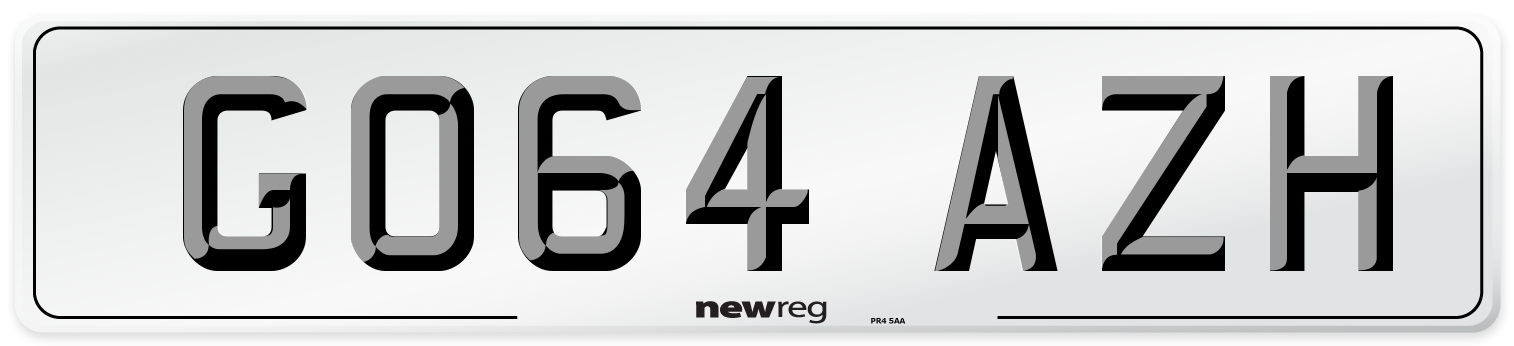 GO64 AZH Number Plate from New Reg